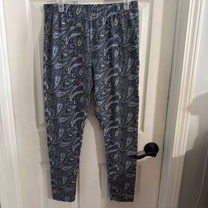 Cato women Blue Paisley stretchy straight leg pants